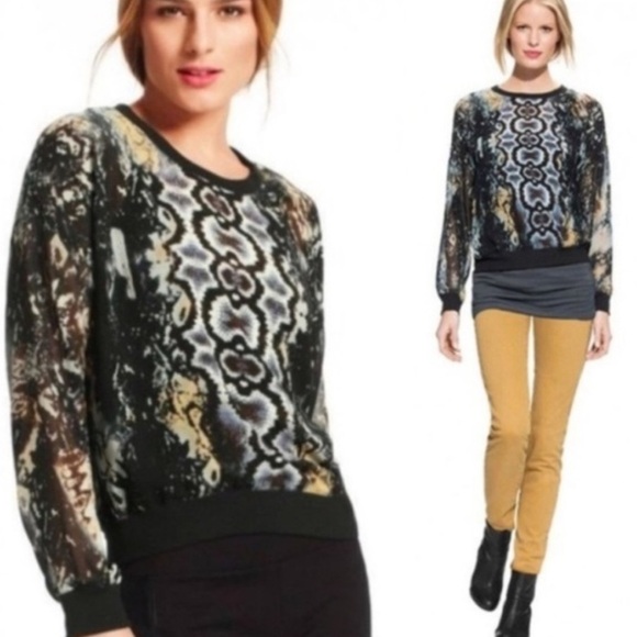 CAbi animal print sheer top small - Picture 5 of 7